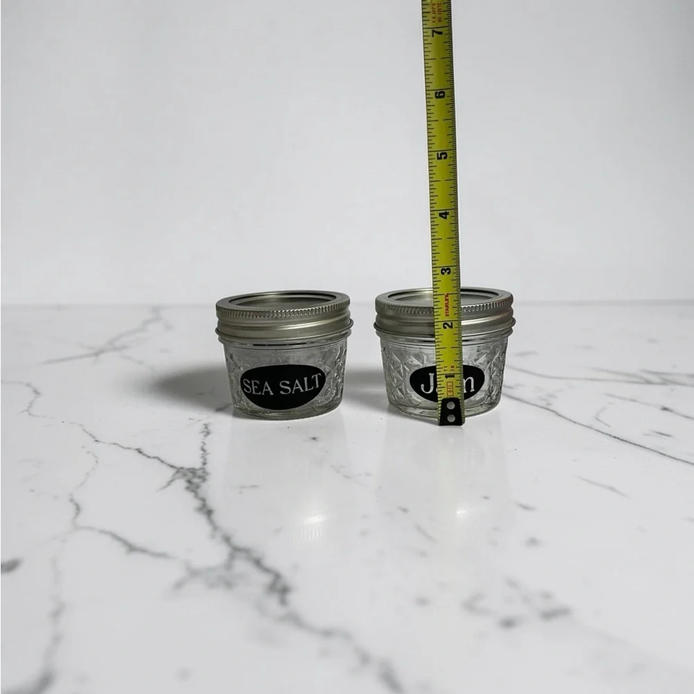Clear Glass Jars with Silver Lids